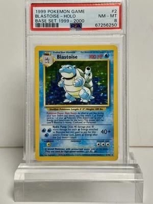 1999 POKEMON BASE SET BLASTOISE #2 HOLO PSA 8 - Image 1 of 3