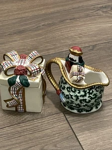 Cerámica de Papá Noel del Viejo Mundo Avon China.  Crema/azúcar nunca usada sin caja.  Perfecto - Imagen 1 de 15