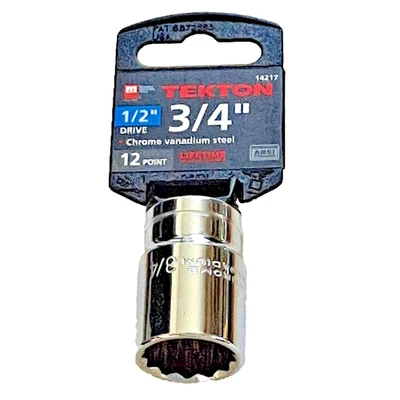 TEKTON 14217 1/2-Inch Drive x 3/4 Inch Shallow Socket 12-Point FREE SHIPPING - Image 1 of 4