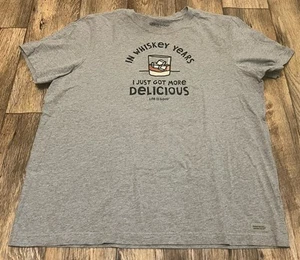 Life Is Good Crusher T Shirt XXL Whiskey Years Short Sleeved Cotton Poly Blend - Picture 1 of 3