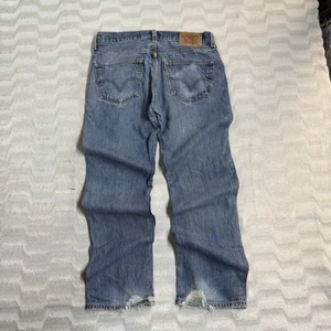Levi’s 501 Distressed Jeans W32 L29 blau Denim ausgefranster Saum Vintage Fit - Bild 1 von 9