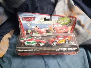 Disney Cars 2 Francesco Bernoulli & Lightning McQueen with Party Wheels 2 Pack - Picture 1 of 2