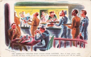 Barney Tobey American Theatre Wing Stage Door Kantine Postkarte Zweiter Weltkrieg Ära - Bild 1 von 2