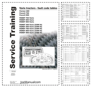Fendt 700 800 900 Vario Tractors Fault Code Tables - Picture 1 of 1