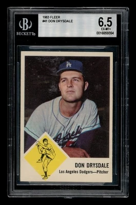 1963 Fleer Set-Break # 41 Don Drysdale BVG 6.5 EX-MT+ - Imagem 1 de 3