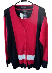 Style & Co Conjunto de Suéter de 2 Piezas para Mujer NUEVO Cárdigan Tanque 2X Rojo Blanco Negro Algodón - Imagen 1 de 9