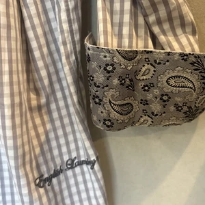 English Laundry Christopher Wicks Hemd Herren 17,5 34/35 grau kariert Paisley Bündchen - Bild 1 von 7