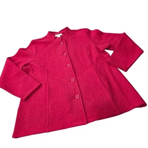 Appleseed's Vibrant Red 100% Wool Button Front Jacket Size XL Petite - Picture 1 of 10