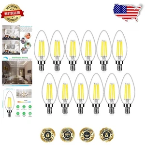 Bright 12pk E12 LED Candelabra Bulbs, Dimmable 40W Eq. 5000K Daylight, 450 Lum - Picture 1 of 9