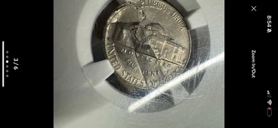 Incredible Retained Lamination Error On A 1964 Jefferson Nickel Graded Ngc Au55 - Image 1 of 4
