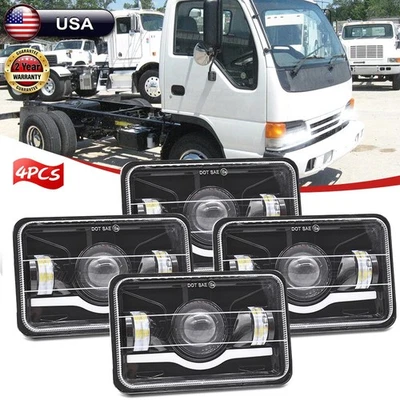 4pcs 4x6" inch LED Headlights Hi/Lo Beam 120W Fit fit AMC Eagle Concord Spirit - Image 1 of 4