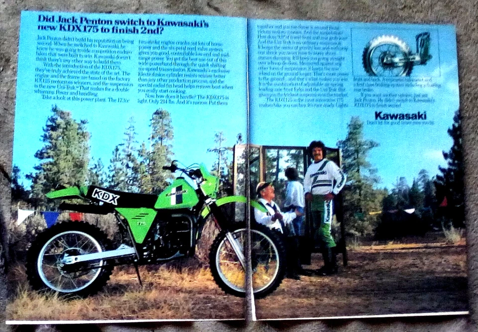 Kawasaki 175 KDX175 1980 anuncio impreso para motocicleta - 2 páginas Foto 1 de 1
