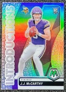JJ McCarthy 2024 Panini Mosaic #5 Introductions Silver Prizm (RC) Vikings - Imagen 1 de 2