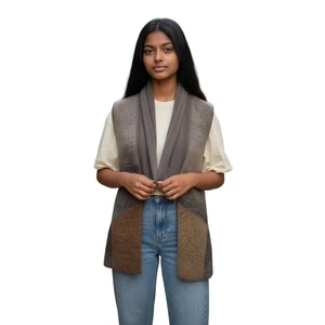 ELLEN TRACY Strickweste Farbverlauf mehrfarbig vorne offen ärmellos ombre Größe S - Bild 1 von 13