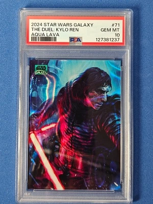 🔵 2024 Topps Star Wars Galaxy EL DUELO: KYLO REN Aqua Lava /175 #71 PSA 10 Foto 1 de 2