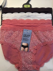 M&S 3pk Low Rise Shorts Knickers Size 12 Bnwt Marks & Spencer - Picture 1 of 5