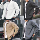Men's Fashion Jackets Casual Cardigan Long Sleeve Shirt Solid Color Lapel Jacket