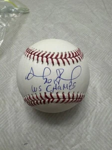 Eduardo Rodriguez signed 2018 World Series Baseball with WS Champs 18 JSA WiT B - Picture 1 of 3