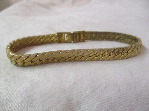 Vintage gold tone Bracelet Herringbone mesh - Picture 1 of 3