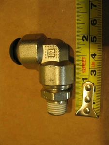 Parker C63PB12-1/4 Prestolok 12mm X 1/4” BSPT Swivel Elbow Brass Push To Connect - Picture 1 of 6