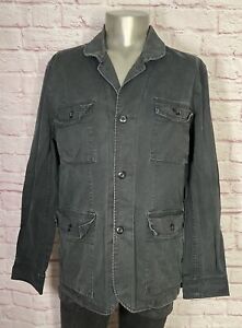 Converse Jacket Men's Large One Star Black Utility Canvas Full Button