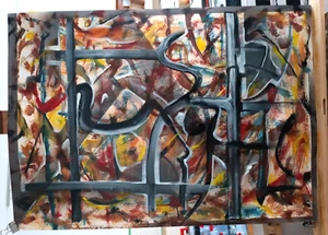 U. Fugmann - Original Kunstwerk  "Chaos-Variation"  - Mischtechnik auf Papier - Bild 1 von 2