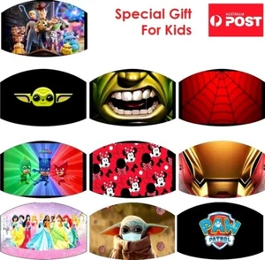 Máscara de doble capa para niños dibujos animados reutilizable lavable niños niñas boca máscara facial - Imagen 1 de 23