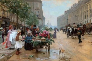 Rue Royale, Paris Painting by Louis Marie De Schryver Reproduction - Picture 1 of 3