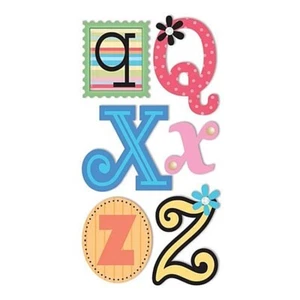 Sandylion Essentials MONOGRAM 'Q-X-Z' 3D Stickers - 6 pcs - Picture 1 of 2