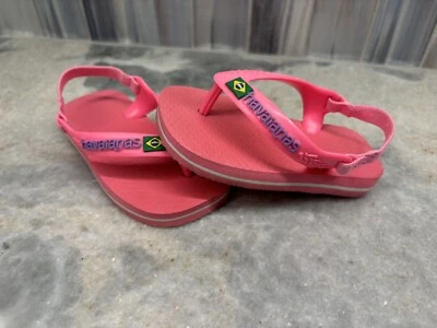 Havaianas Neon Pink Flip Flops - baby size 3c - Image 1 of 4