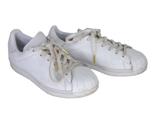 Tenis Adidas Superstar Trainers punta blanca pura cuero FV3352 parte superior baja 5