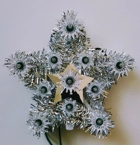 BAUMSPITZE MINI SILBER STERN Mehrfarbig 6" WEIHNACHTEN MERRY BRITE NEU IM KARTON - Bild 1 von 4