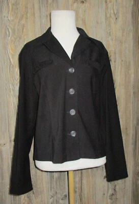 Винтажный Studio Works женщин Blazer куртка Sz средний черный искусственной замши кнопка - Изображение 1 из 4