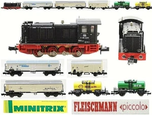 ZUG 3 INTERFRIGO + 2 VINTAGE TANKS + DIESEL MINITRIX 12627 DB V36-229 SPUR-N - Bild 1 von 2