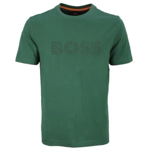 BOSS Herren T-Shirt Te Logotexture grün 50534923 343 open green - Bild 1 von 4