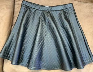 GIRLS SWING SKIRT SIZE 14 BLACK LEATHERETTE FLOWY SUPER TRENDY CUTE!! - Picture 1 of 3