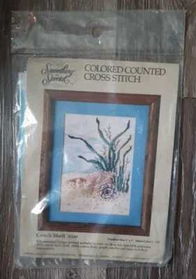 Conch shell Ocean life Needlepoint kit Something Special 5 x 7 Vintage  - Image 1 of 4