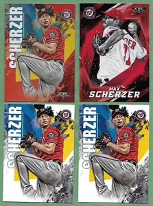 2017-19 Topps Fire Max Scherzer Nationals Set of 4 cards in Near Mint - Picture 1 of 2