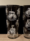 Vintage Set Of 3 1950?S Carriage, Coach, & Buggy Glass Tumbler W/White Graphics