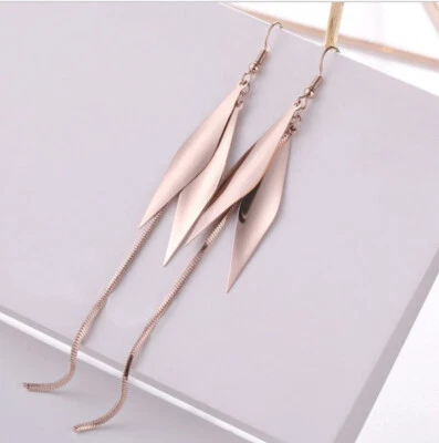 18k Gold Ohrringe vergoldet Ohrhänger lang Luxus Earrings Celebrity sexy Damen - Bild 1 von 4