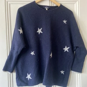 Joules Stars Blue Jumper UK 12 Oversized Knit - Picture 1 of 15