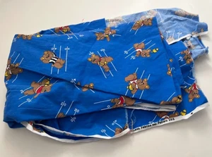 Princess Fabrics Vtg Sewing Fabric Blue Teddy Bears Football Player Ref 64x44 - Picture 1 of 3
