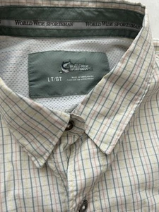 Worldwide Sportsman Para Hombres L Alto Cuadros Abotonados Ligero Ventilado Verde Crema - Imagen 1 de 10