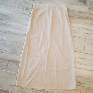 Old Navy Linen Blend Maxi Skirt Small Petite Beige Tan Boho Coastal Cottagecore - Picture 1 of 6