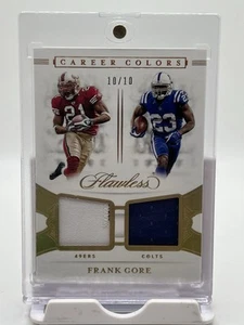 2020 Panini Flawless Frank Gore Career Colors 10/10 49ers Colts Jersey 2 Colors - Picture 1 of 3
