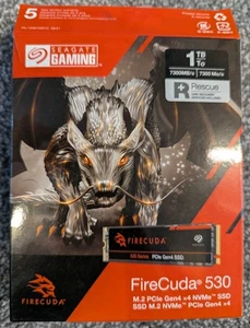 Seagate FireCuda 530 1TB M.2 NVMe Internal SSD Gaming solid state drive ps5 - Afbeelding 1 van 7
