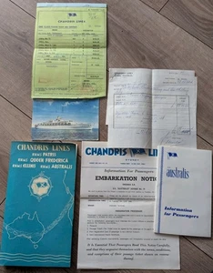CHANDRIS LINES Sydney Southhampton Passenger Ticket Ephemera 1968 - Picture 1 of 5
