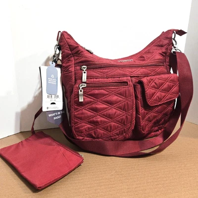 NEW Baggallini Everywhere Bagg With RFID Protected Wristlet Apple Red Crossbody - Image 1 of 4