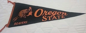 Vintage 1950’s Oregon State Beavers Rare Felt Pennant ~ Used - Picture 1 of 11