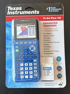 Texas Instruments TI-84 Plus CE Python Graphing Calculator Blue- Brand New - Picture 1 of 4